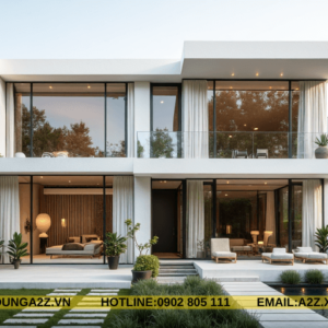 Bái giá thi công nhà lắp ghép panel 2 tầng 65m2 sân vườn nghĩ dưỡng AZPN05
