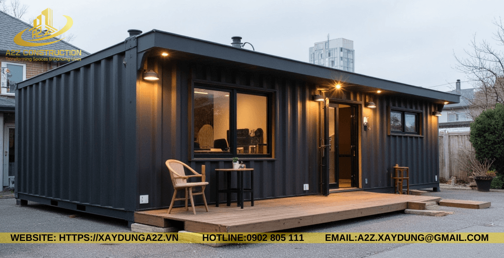 Nhà container lắp ghép 1 tầng 30m2 AZC01 giá rẻ 2024