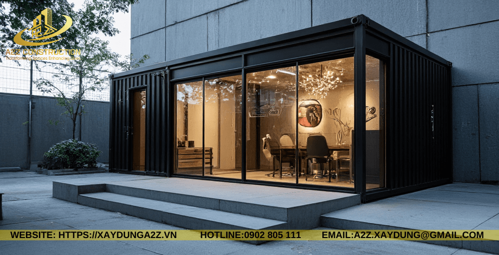 Nhà container lắp ghép 1 tầng 30m2 AZC01 giá rẻ 2024