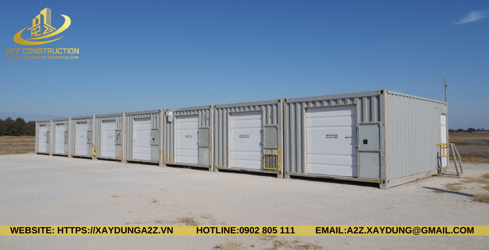 Nhà container lắp ghép 1 tầng 80m2 AZC04 siêu to làm kho xưởng