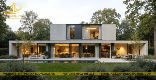 Nhà container lắp ghép 2 tầng 85m2 AZC10 làm quán cà phê