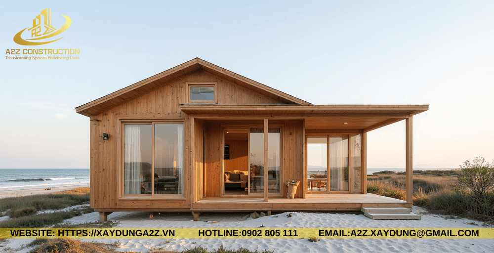 Nhà lắp ghép homestay 1 tầng 20m2 AZH04 bằng gỗ
