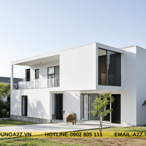 Mẫu nhà lắp ghép homestay hiện đại 2 tầng 64m2 AZH10