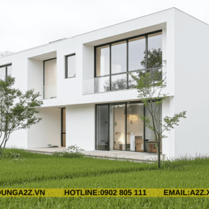 Cấu tạo nhà lắp ghép homestay hiện đại 2 tầng 64m2 AZH10