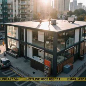 Quy trình xây dựng của nhà lắp ghép khung thép 2 tầng 87m2 chắn chắn làm văn phòng AZT05