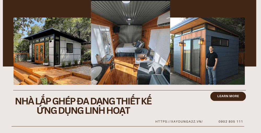 Nhà lắp ghép đa dạng thiết kế và ứng dụng linh hoạt