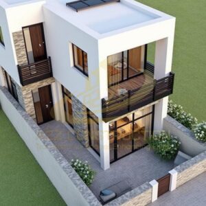 Nhà phố 2 tầng chữ L hiện đại AZNP38